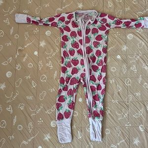 Little Sleepies 3-6 month strawberry zippy pajamas